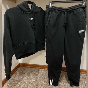 Adidas cropped hoodie and jogger set